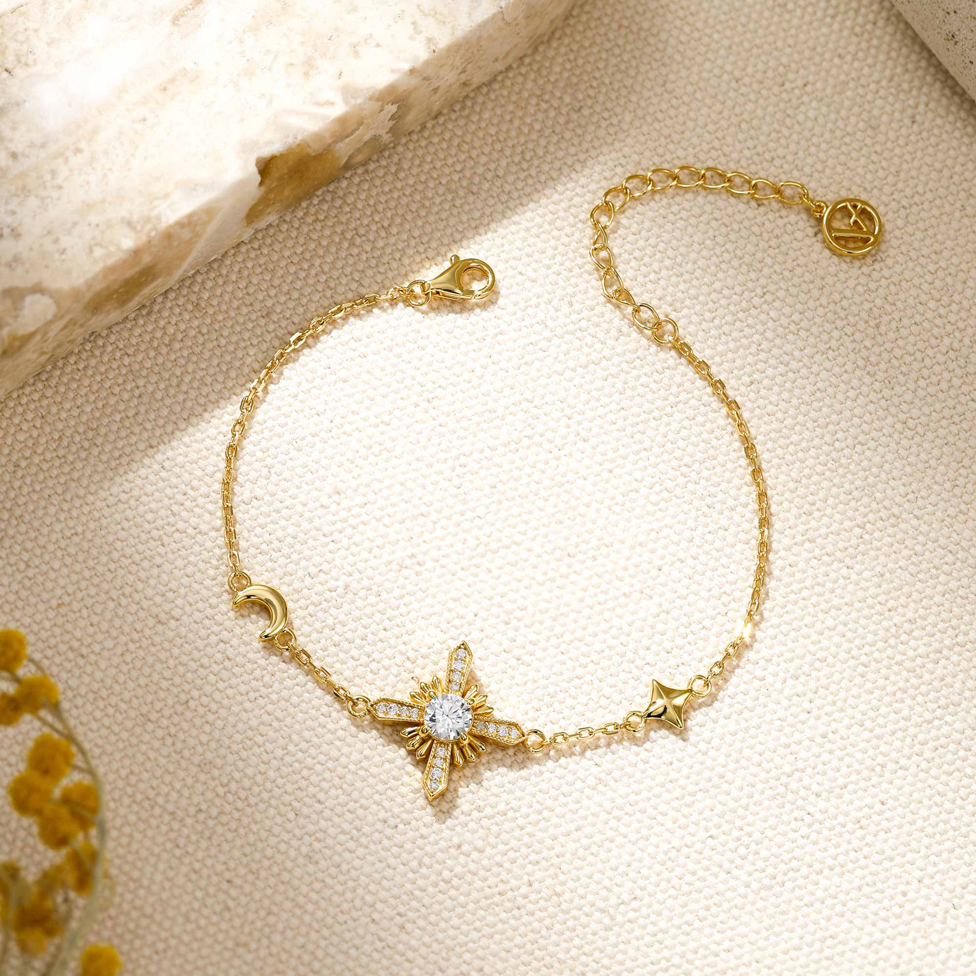 Celestial Trinity Cross Bracelet