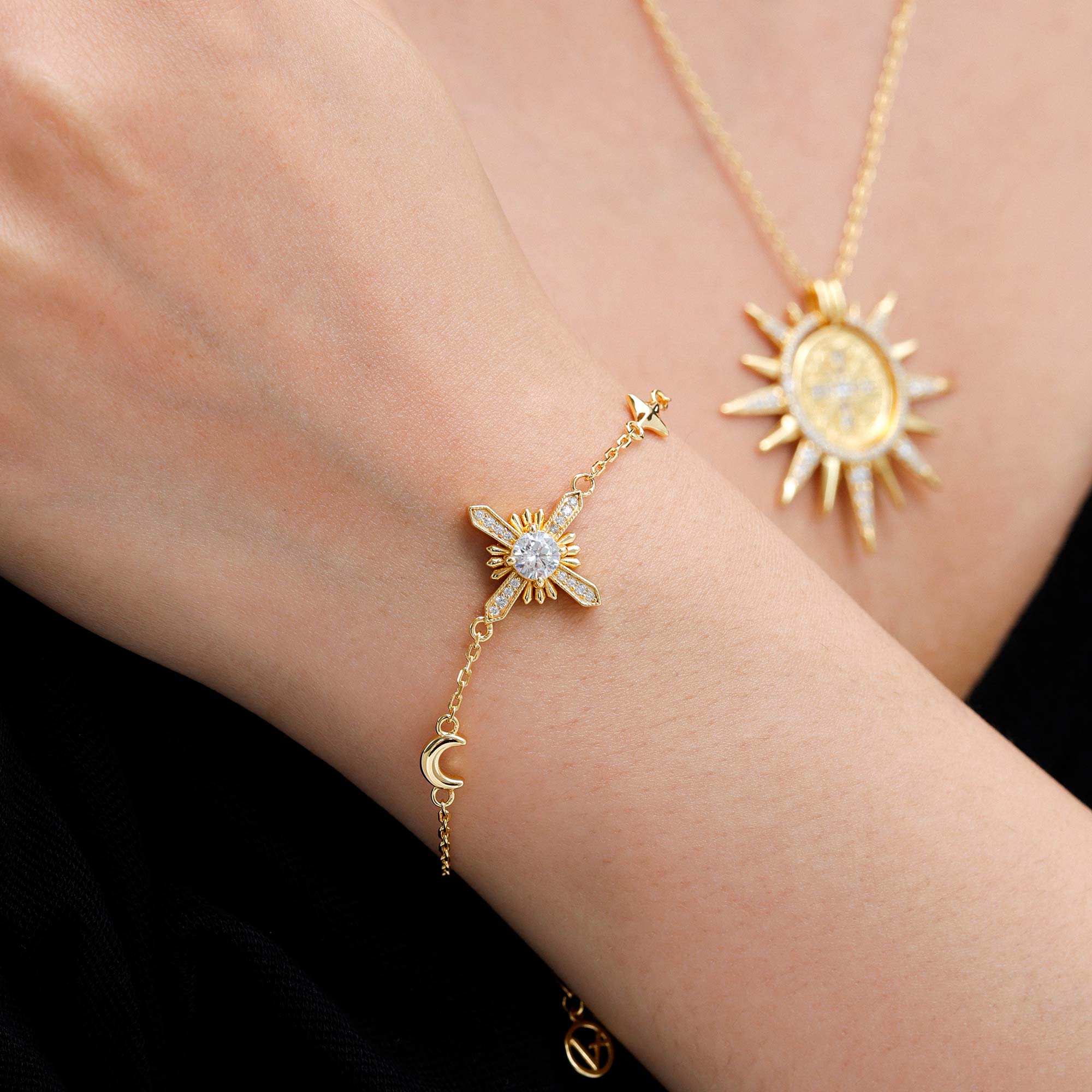 Celestial Trinity Cross Bracelet