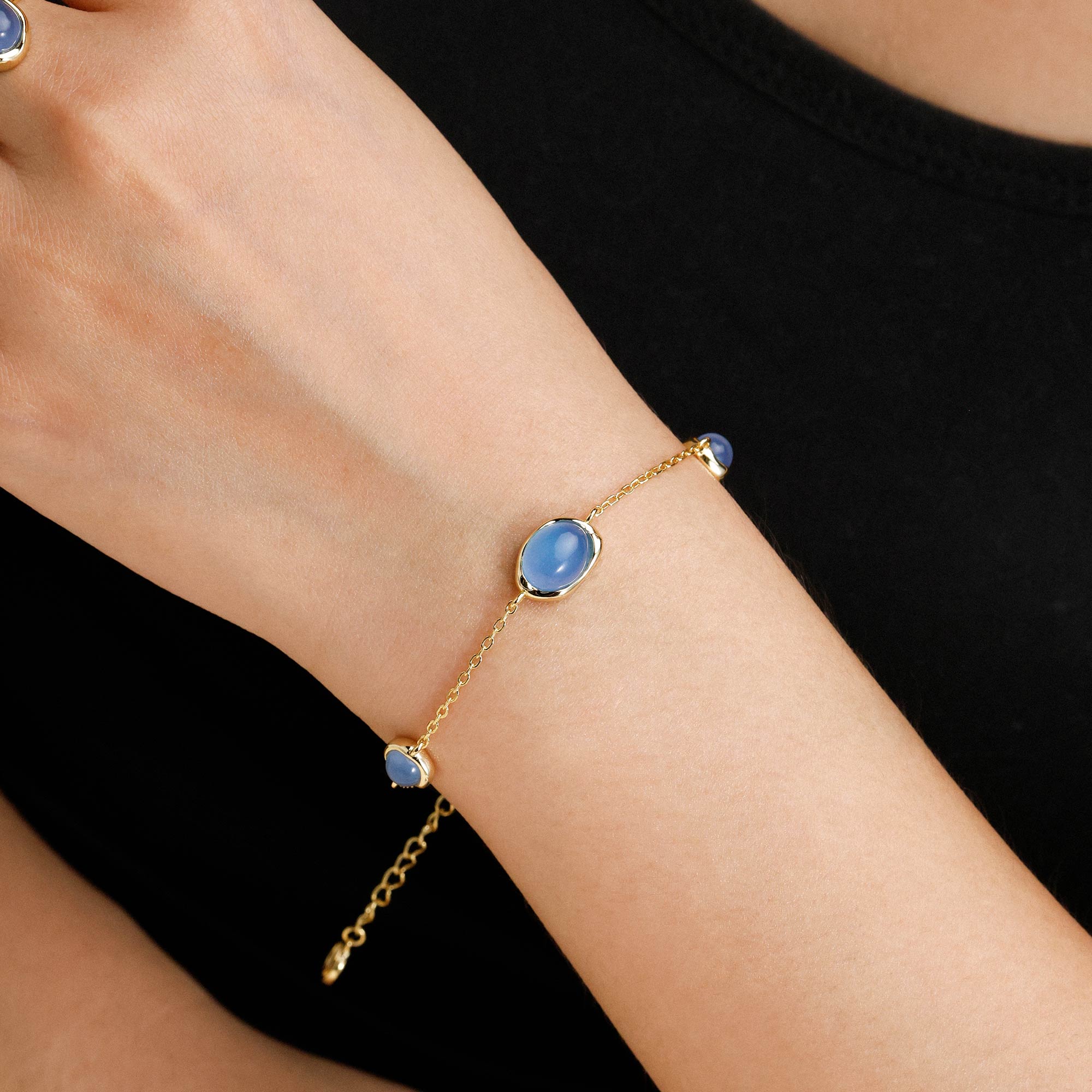 Seren Droplet Gemstone Station Bracelet