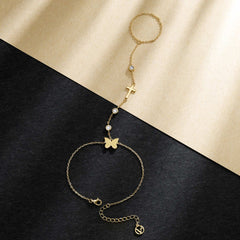 Anastasia Butterfly Cross Hand Chain