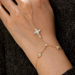 Byzantine Cross Daffodil March Birth Flower Hand Chain