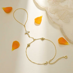 Byzantine Cross Daffodil March Birth Flower Hand Chain