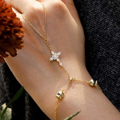 Byzantine Cross Lily of the Valley May Birth Flower Hand Chain