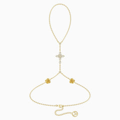 Byzantine Cross Rose June Birth Flower Hand Chain