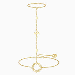 Crown of Thorns Cross Hand Chain