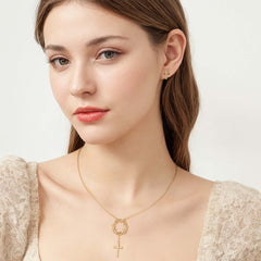 Crown of Thorns Cross Stud Earrings