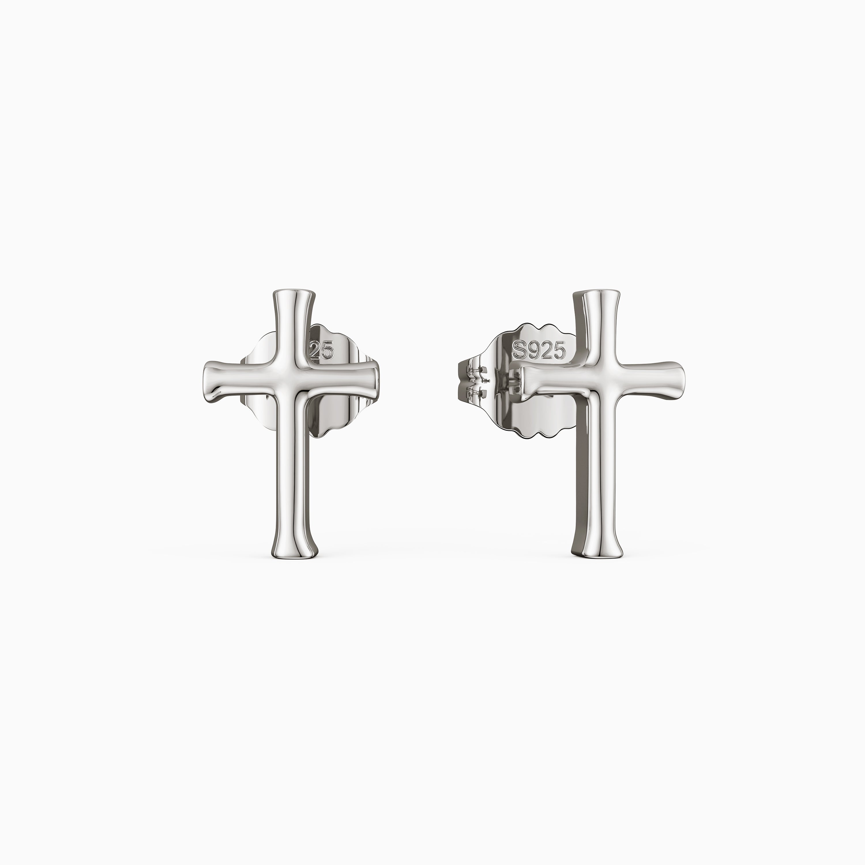 Crown of Thorns Cross Stud Earrings
