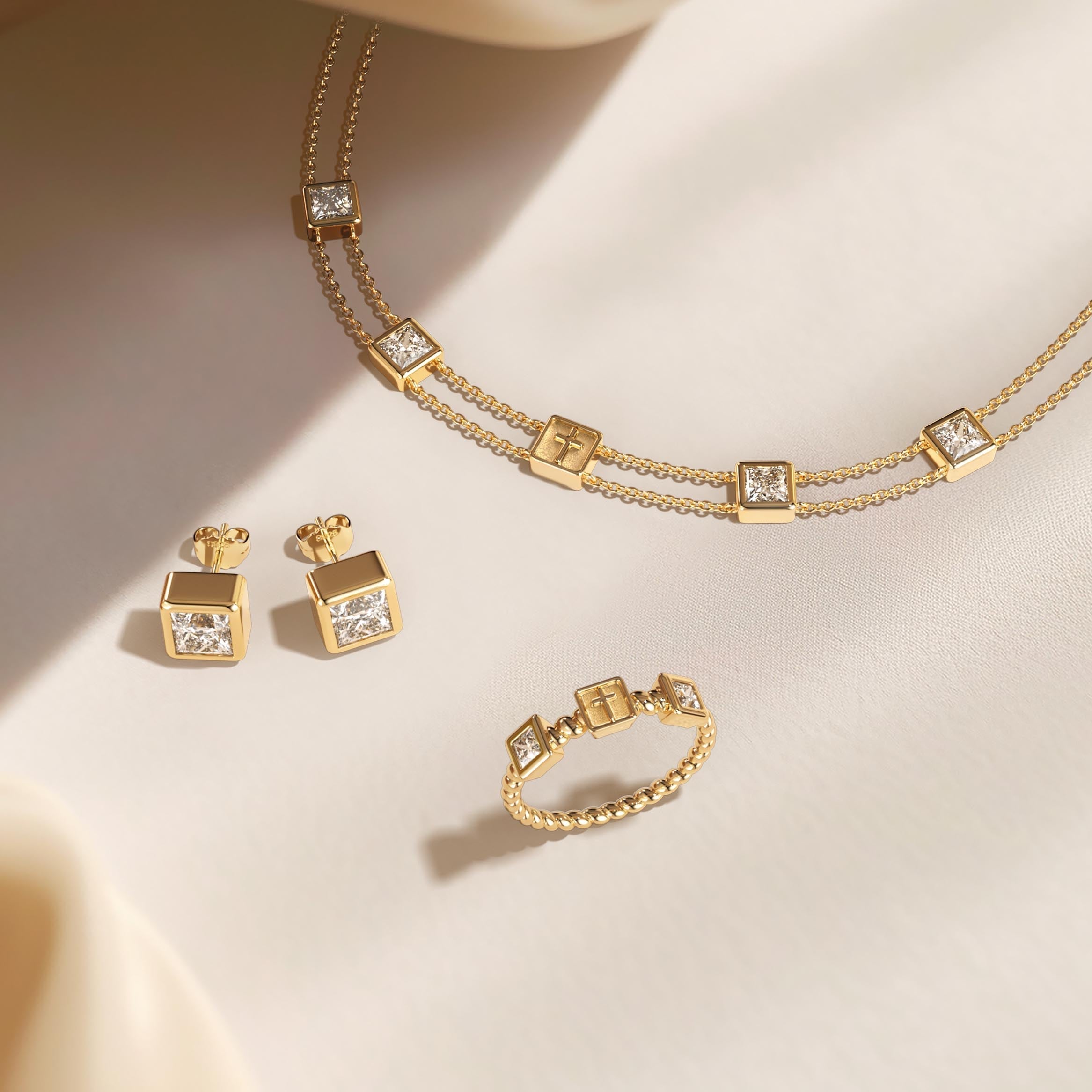 Cross Twine Stackable Ring