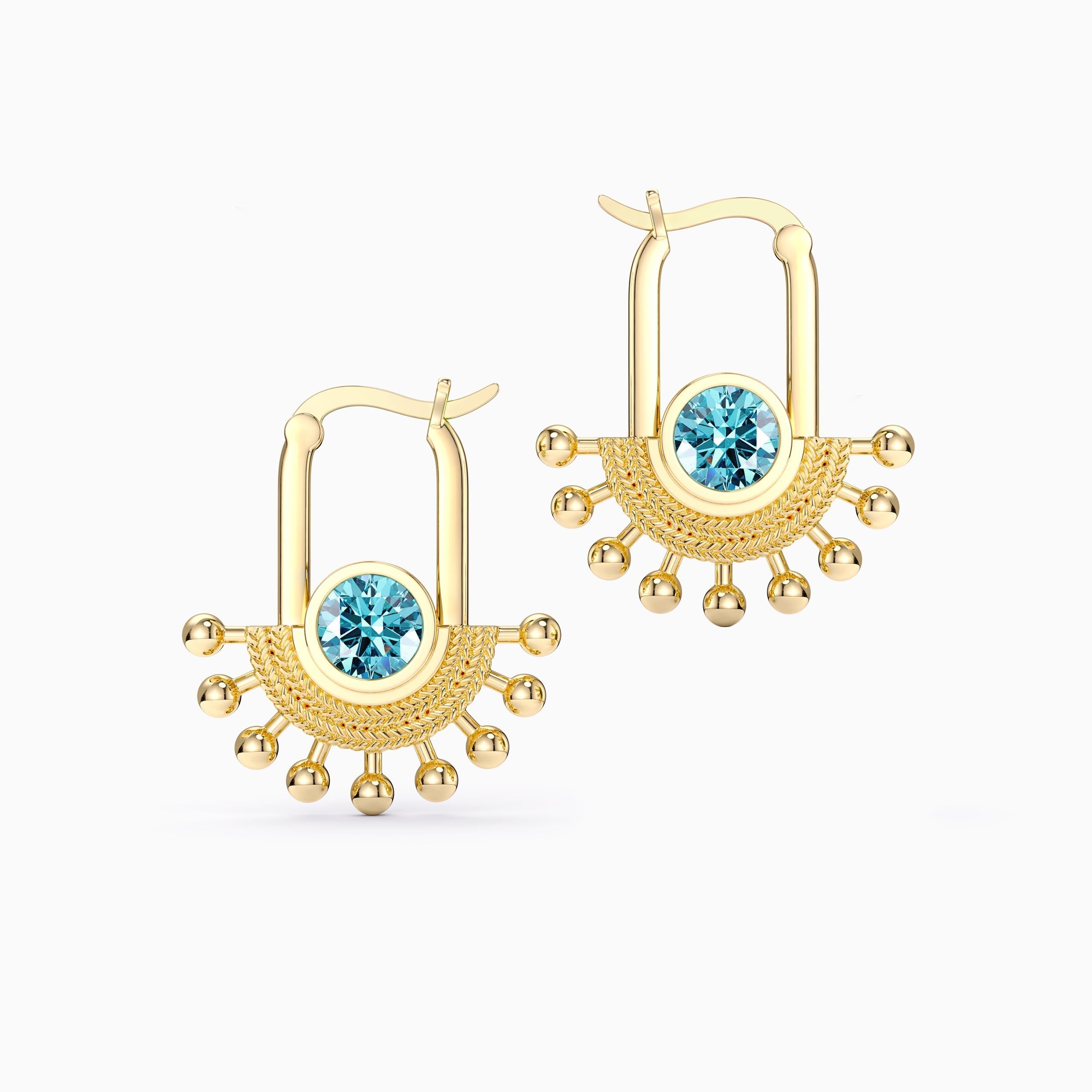 ‘Rise and Shine' Sunburst Hoop Earrings