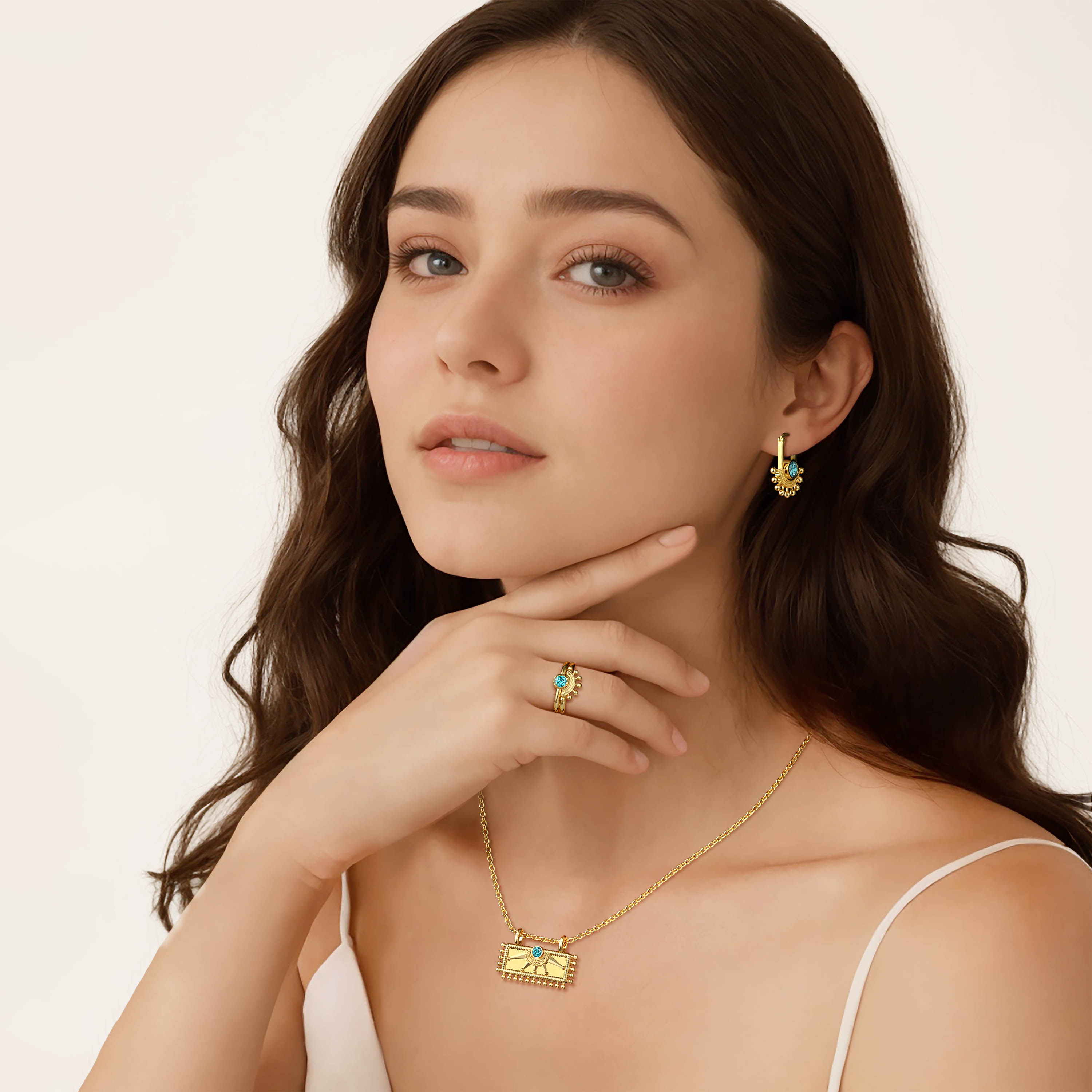 ‘Rise and Shine' Sunburst Hoop Earrings