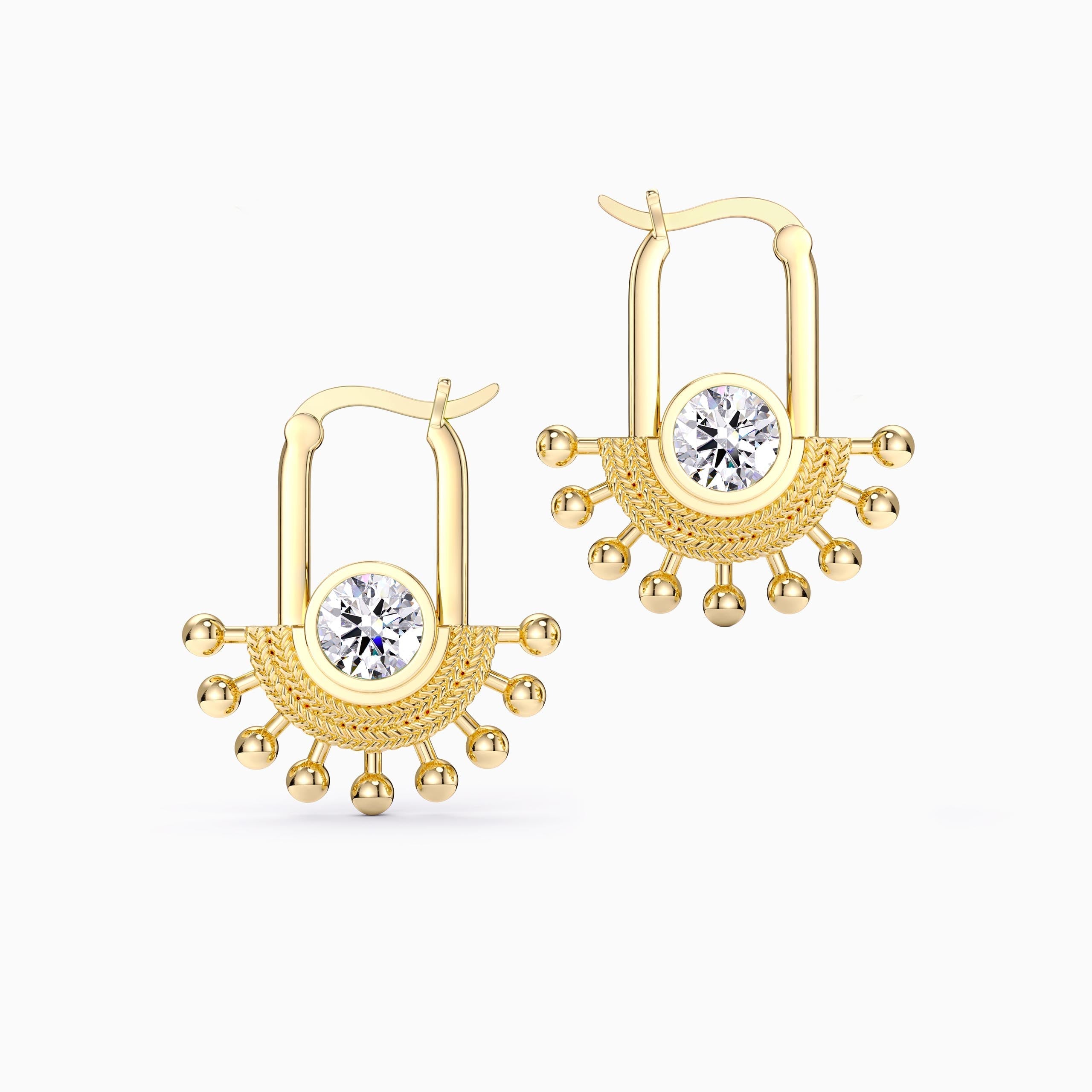 ‘Rise and Shine' Sunburst Hoop Earrings