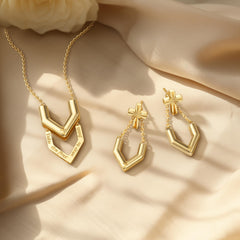 ‘Take the first step in faith' V Chain Cross Drop Earrings