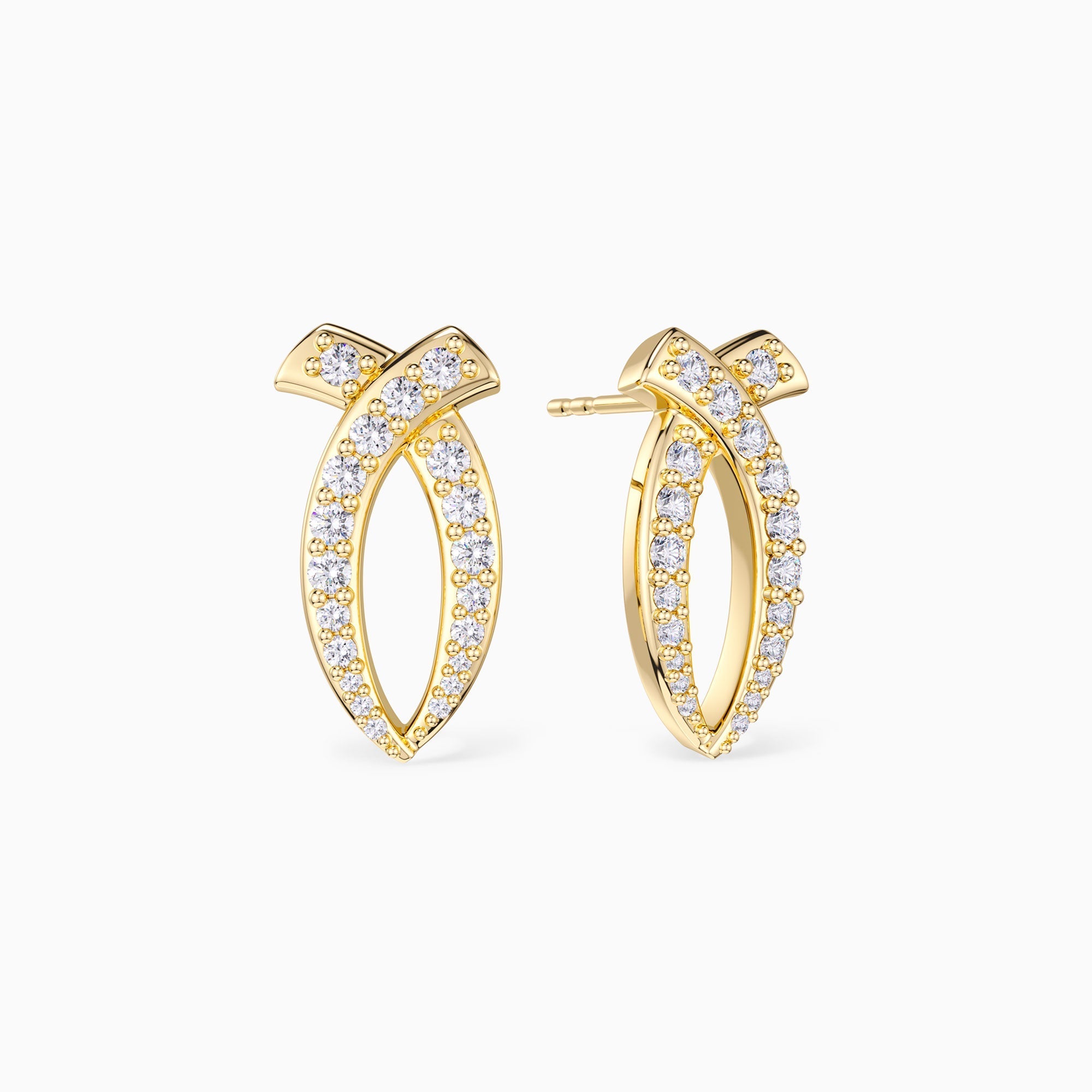 Curved Ichthys Stud Earrings