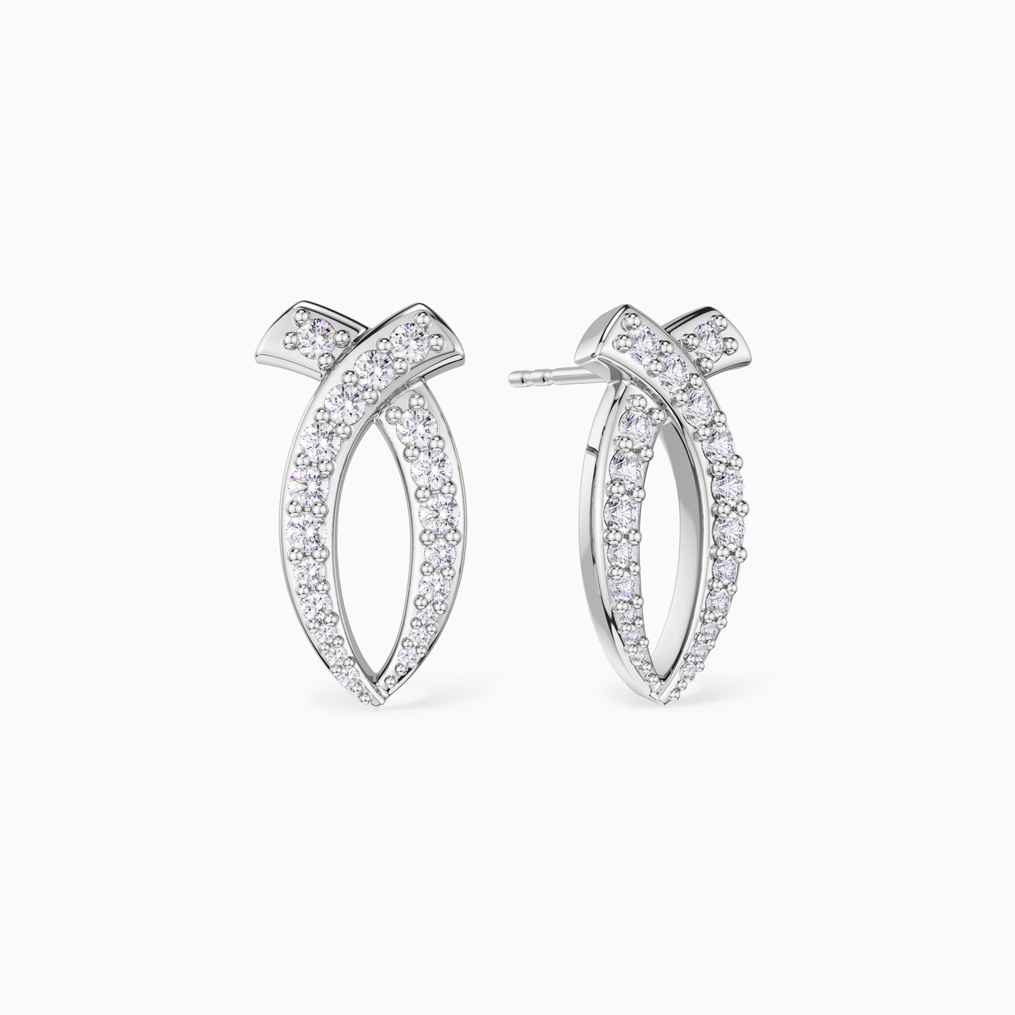 Curved Ichthys Stud Earrings