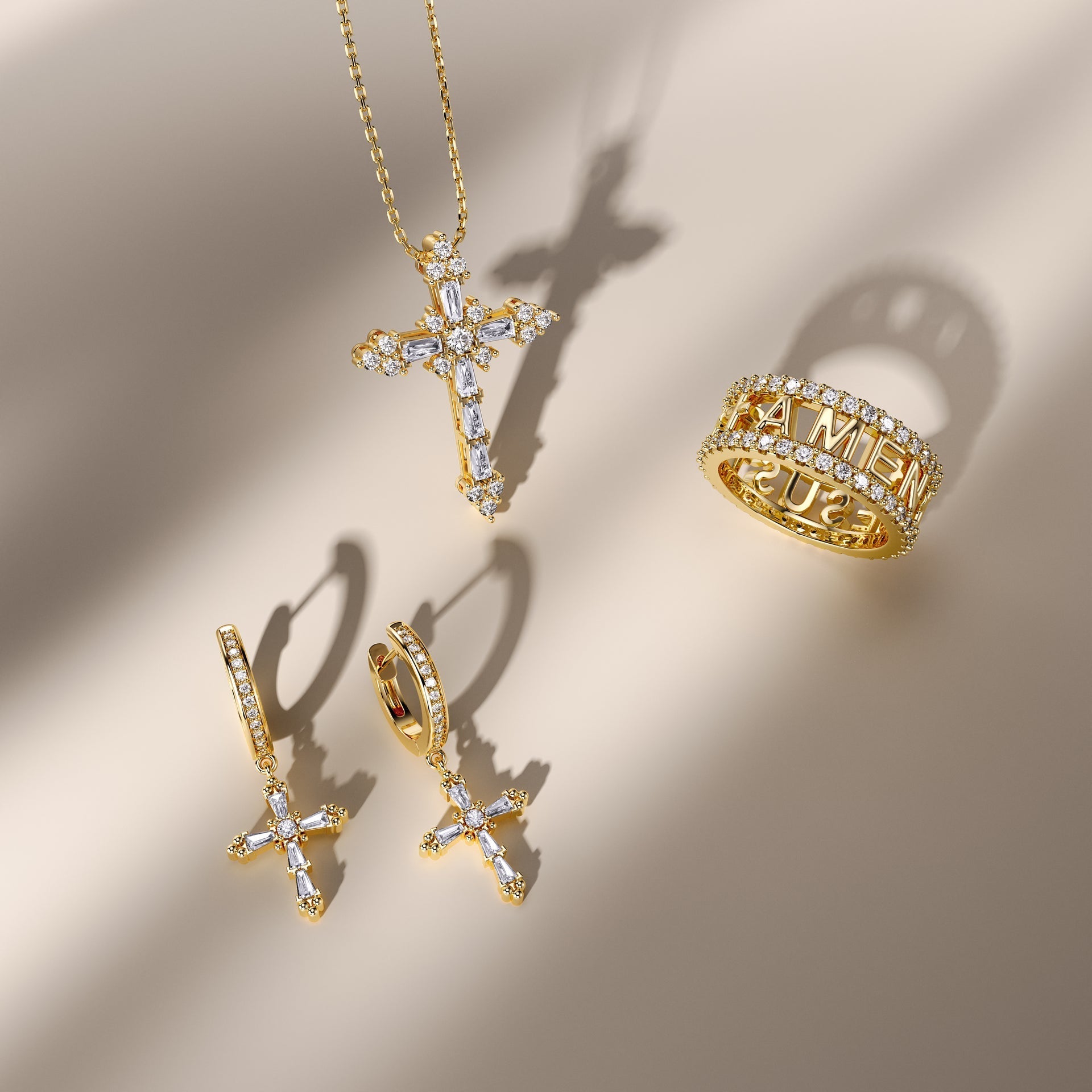 Byzantine Faith Cross Pendant Necklace – Inspired by Psalm 46:1