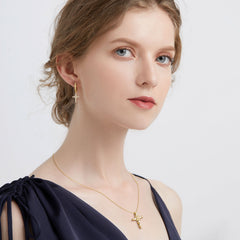 Byzantine Cross Amulet Huggie Hoop Earrings