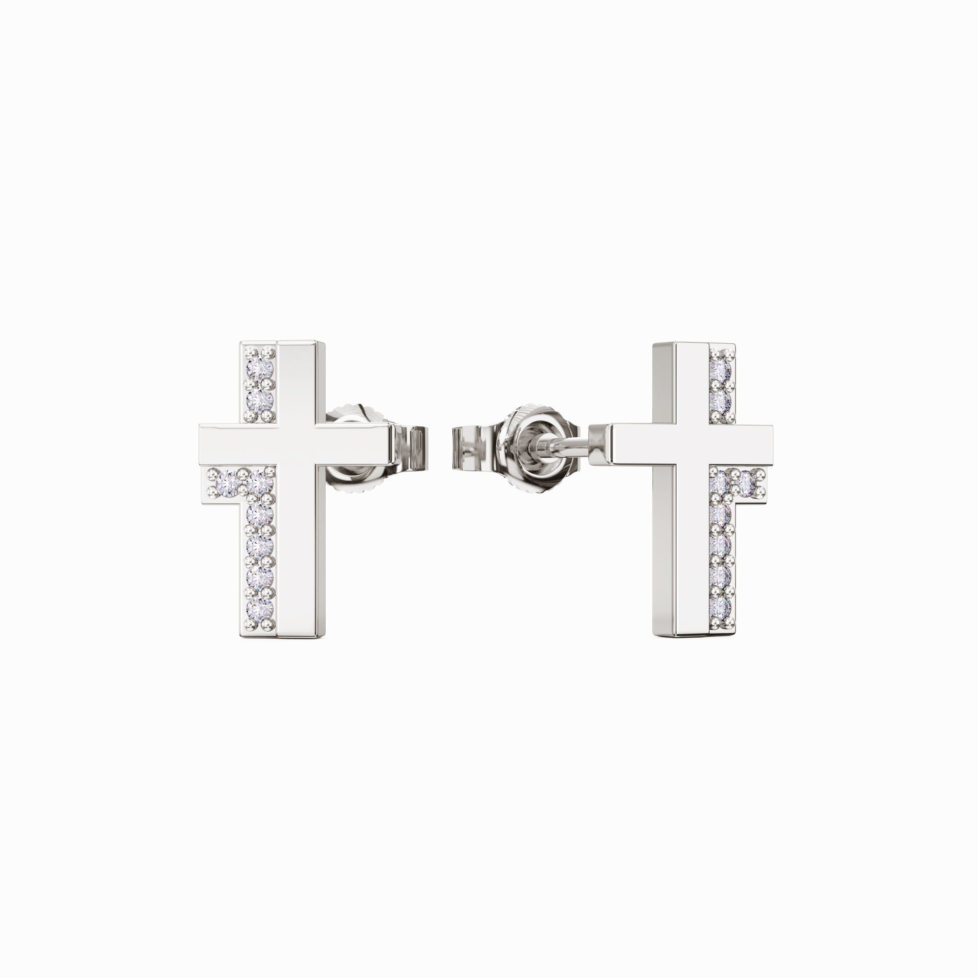 Cross Sparkle Stud Earrings