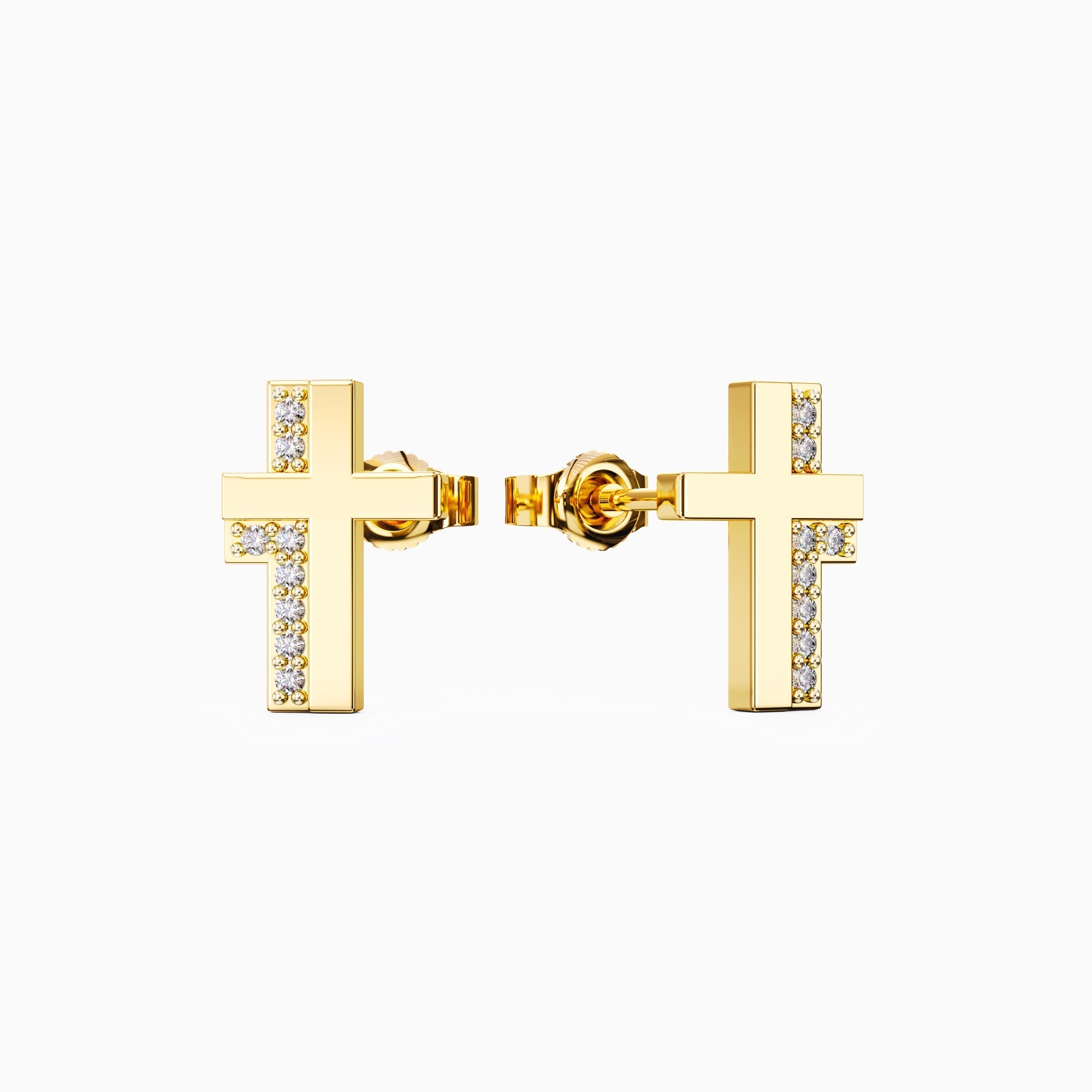Cross Sparkle Stud Earrings