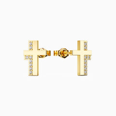 Cross Sparkle Stud Earrings