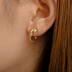 Promised Land Garden of Life Elephant Half Hoop Stud Earrings