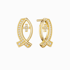 Anchor of Faith Ichthys Stud Earrings