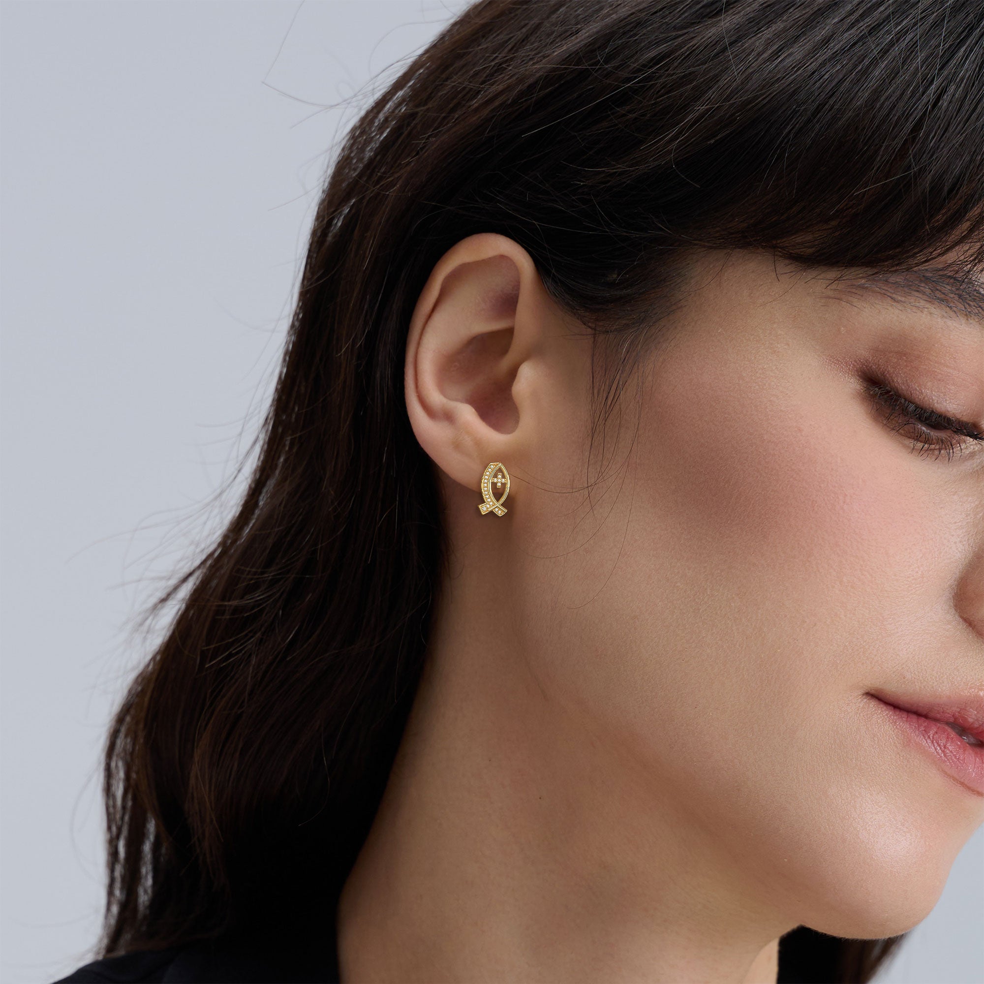 Anchor of Faith Ichthys Stud Earrings