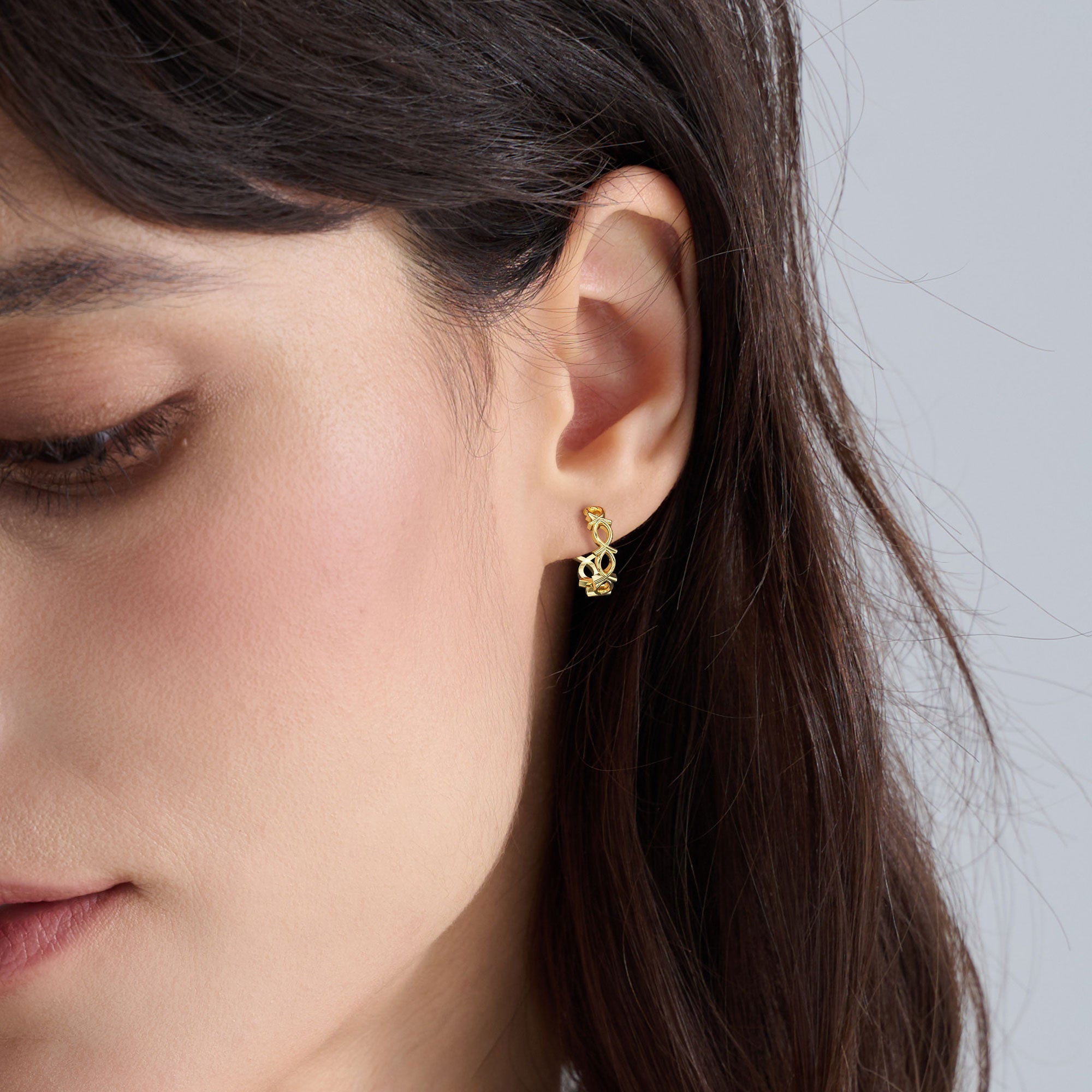 Ichthys Half Hoop Earrings