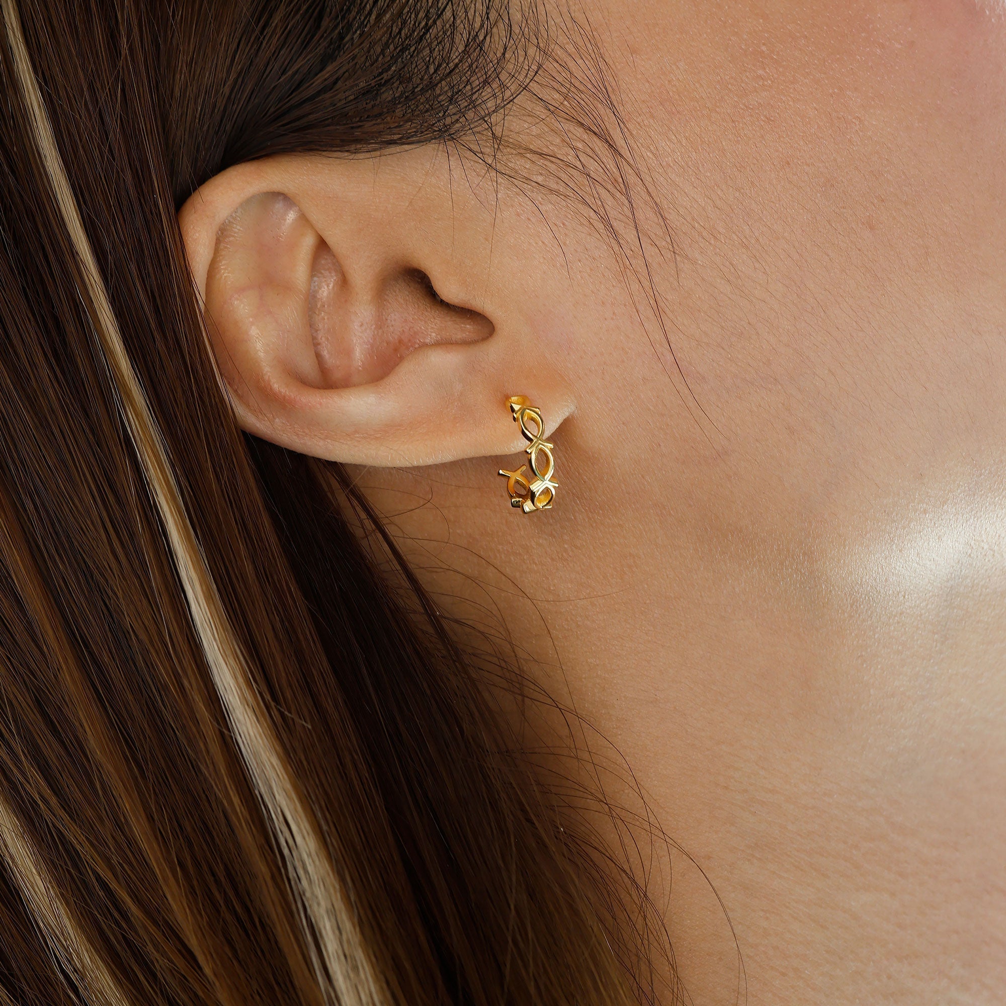 Ichthys Half Hoop Earrings