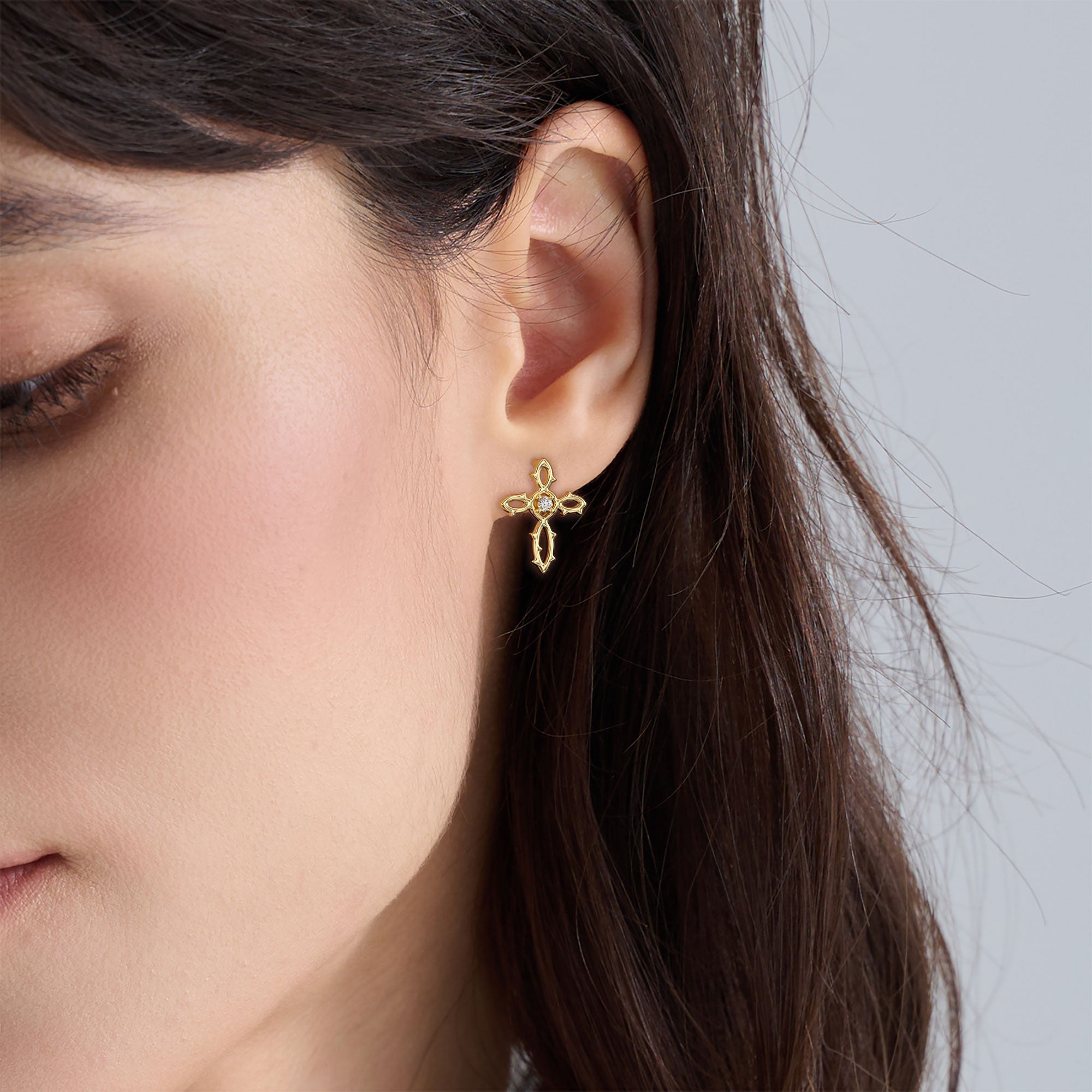 Thorn Cross Earrings