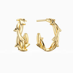 Thorned Half Hoop Stud Earrings