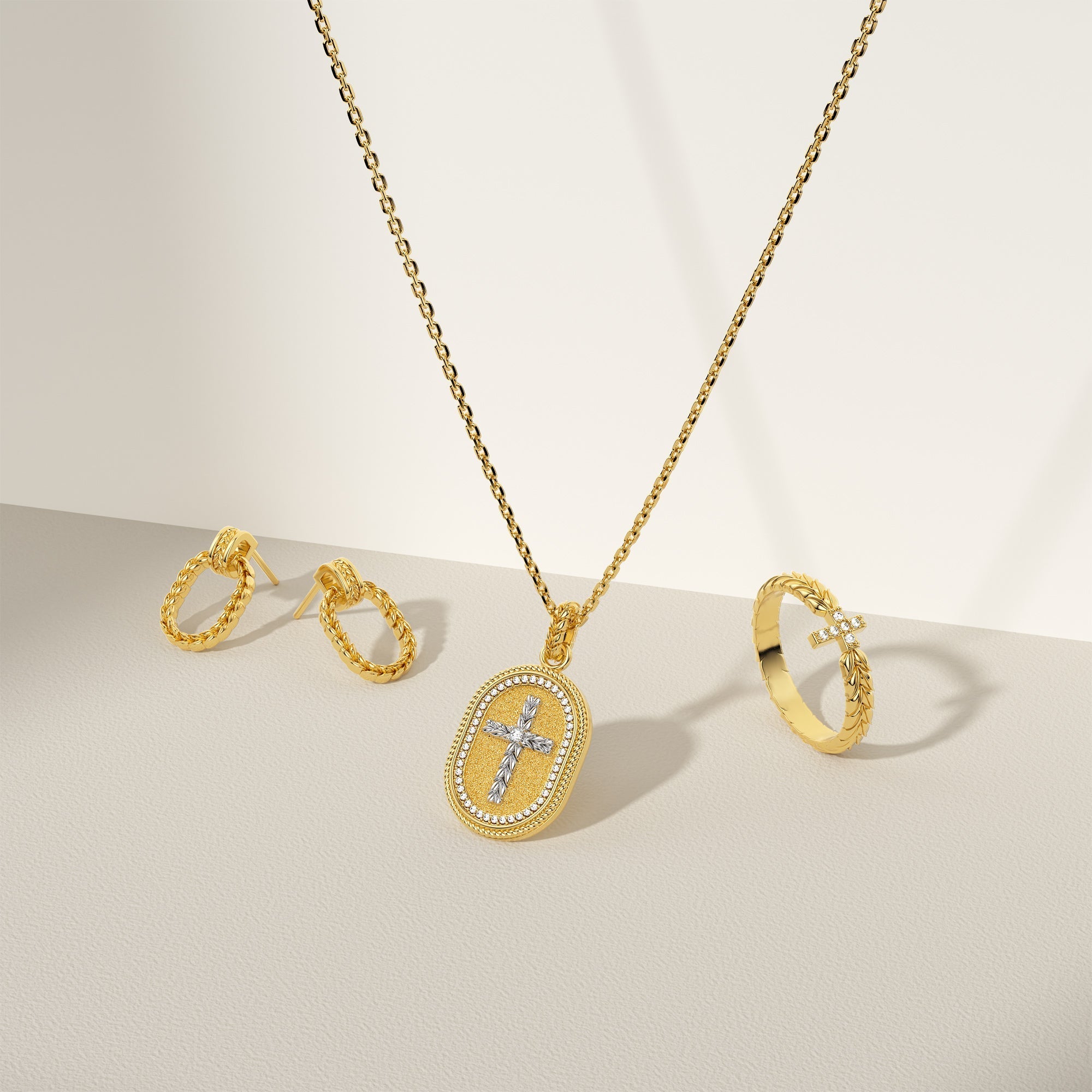 Manna Interlocked Statement Stud Earrings