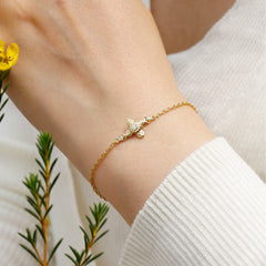 Floral Cross November Sunflower Bracelet