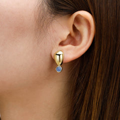 Seren Droplet Gemstone Fluid Stud Earrings