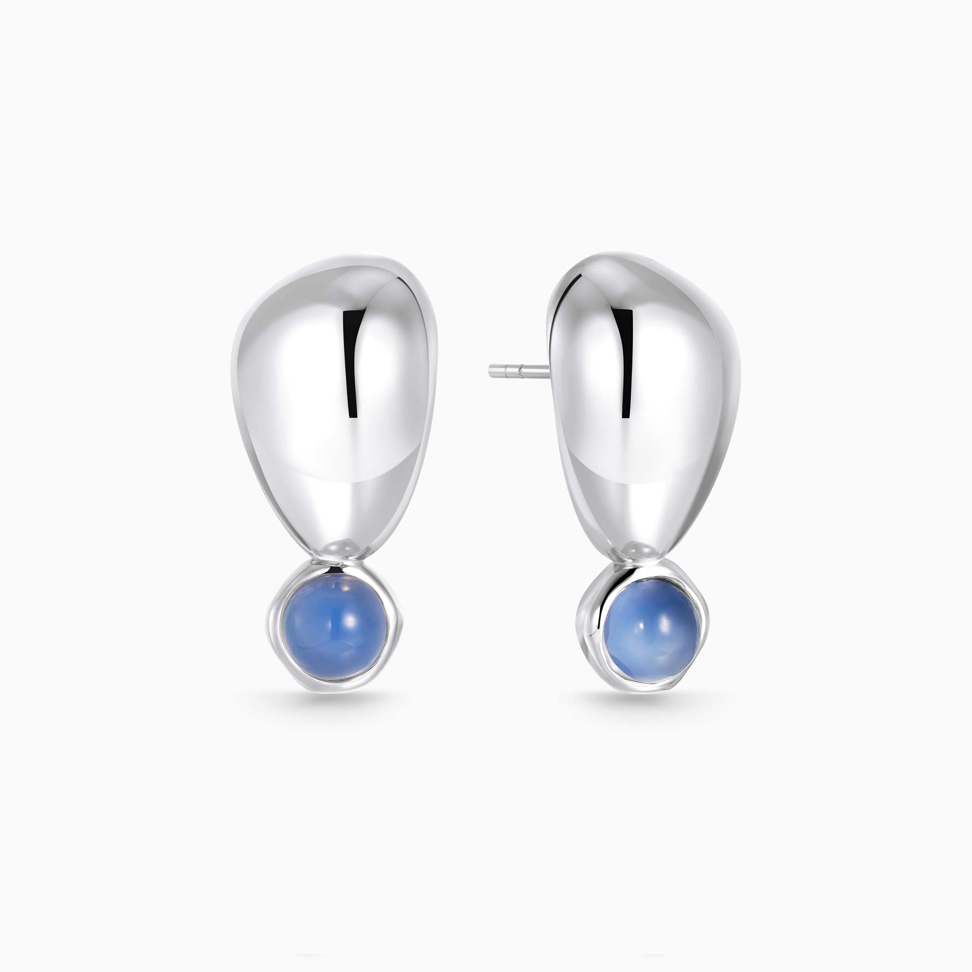 Seren Droplet Gemstone Fluid Stud Earrings