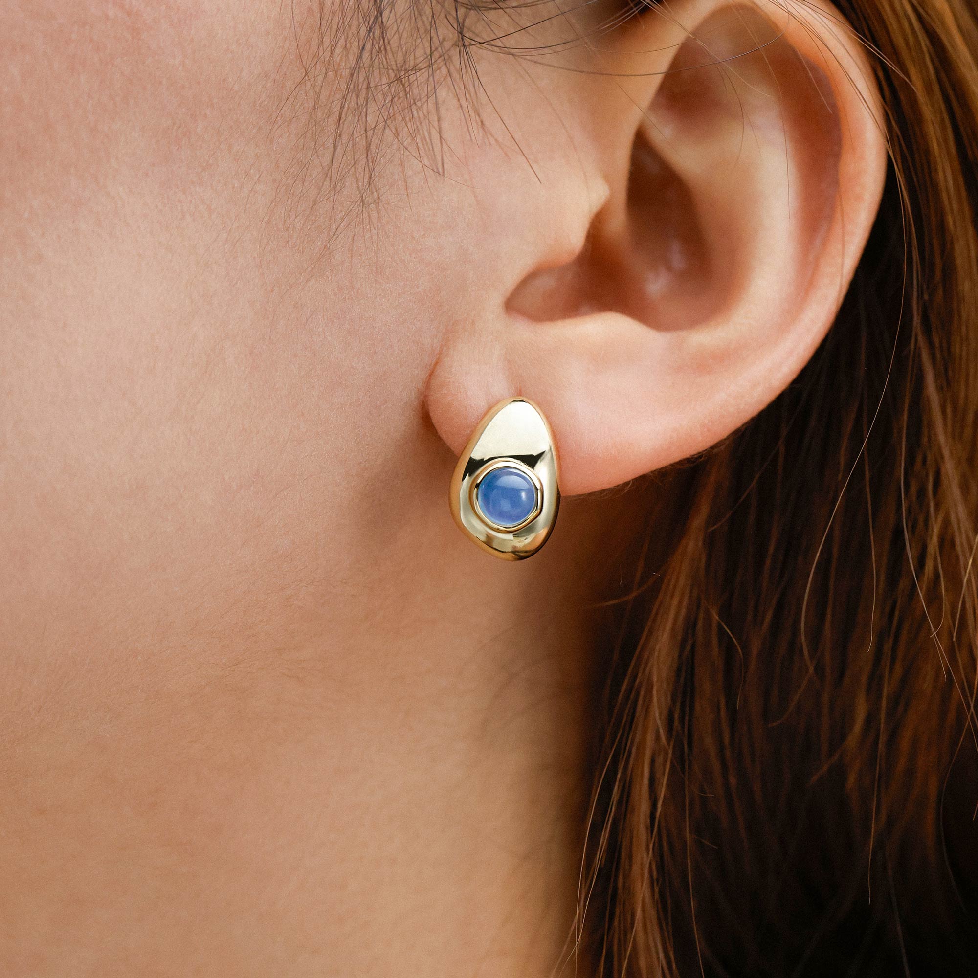 Seren Droplet Gemstone Stud Earrings