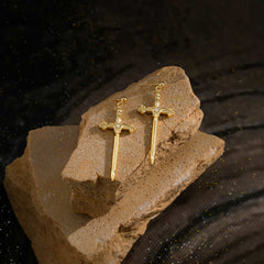 Verity Sword Cross Drop Earrings