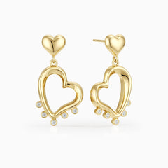 Aria Heart Drop Earrings