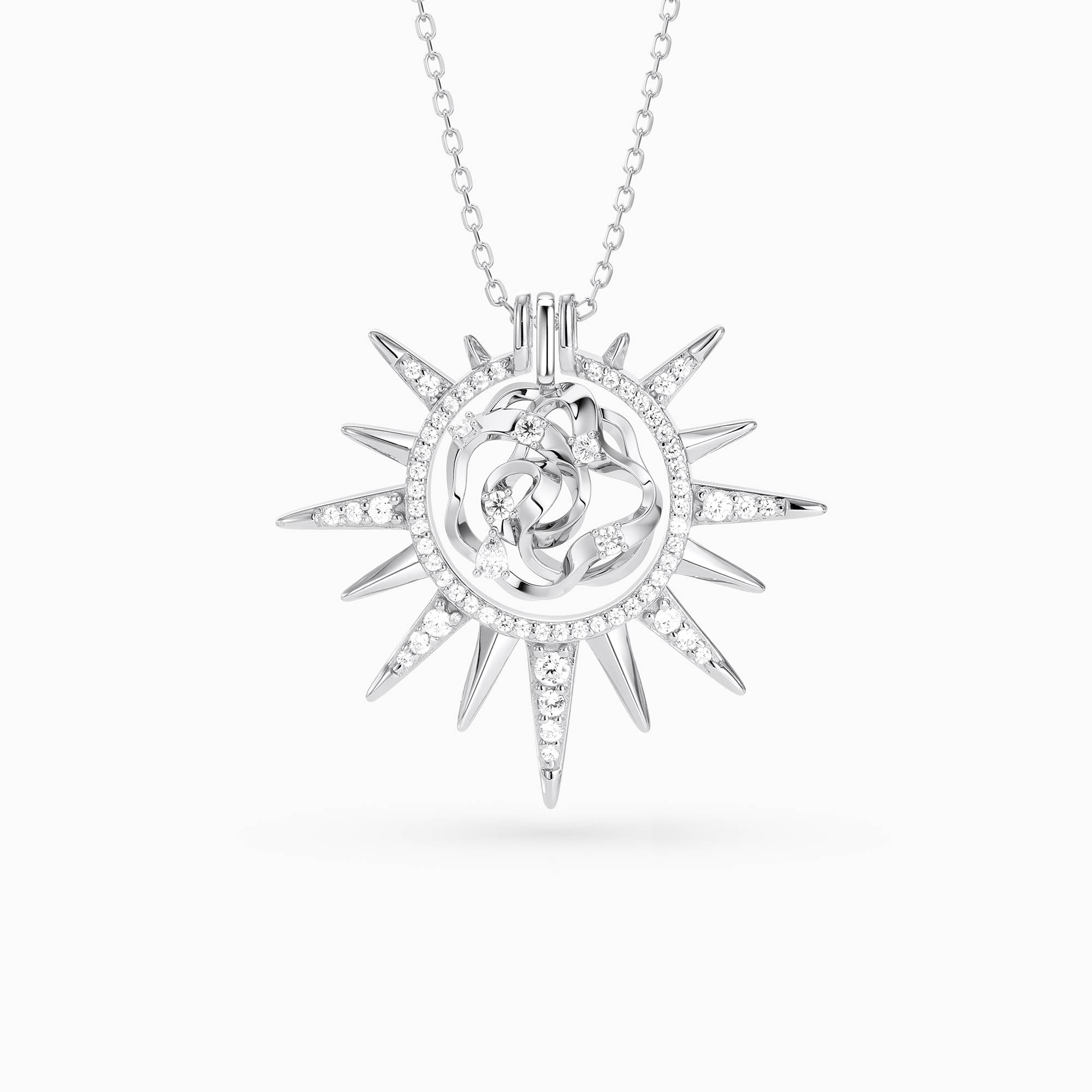 Camellia Compassion Sunburst Necklace
