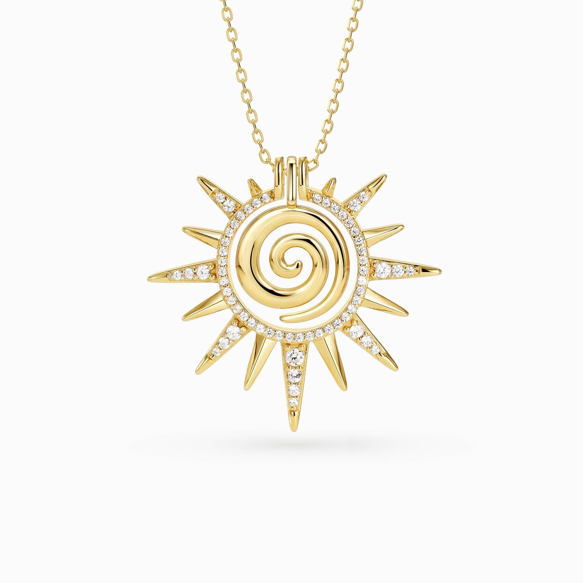 Spiral Clarity Sunburst Necklace