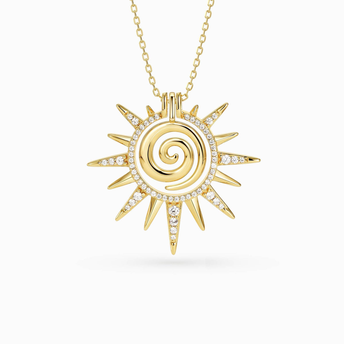 Spiral Clarity Sunburst Necklace