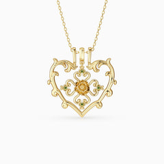 Sacred Bloom Poppy Love Birth Flower Necklace Set