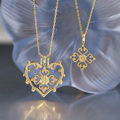 Sacred Bloom Poinsettia Love Birth Flower Necklace Set
