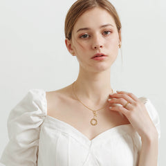 Gold Crown of Thorns Cross Necklace