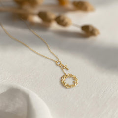 Gold Crown of Thorns Cross Necklace
