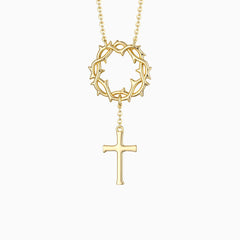 Crown of Thorns Cross Necklace
