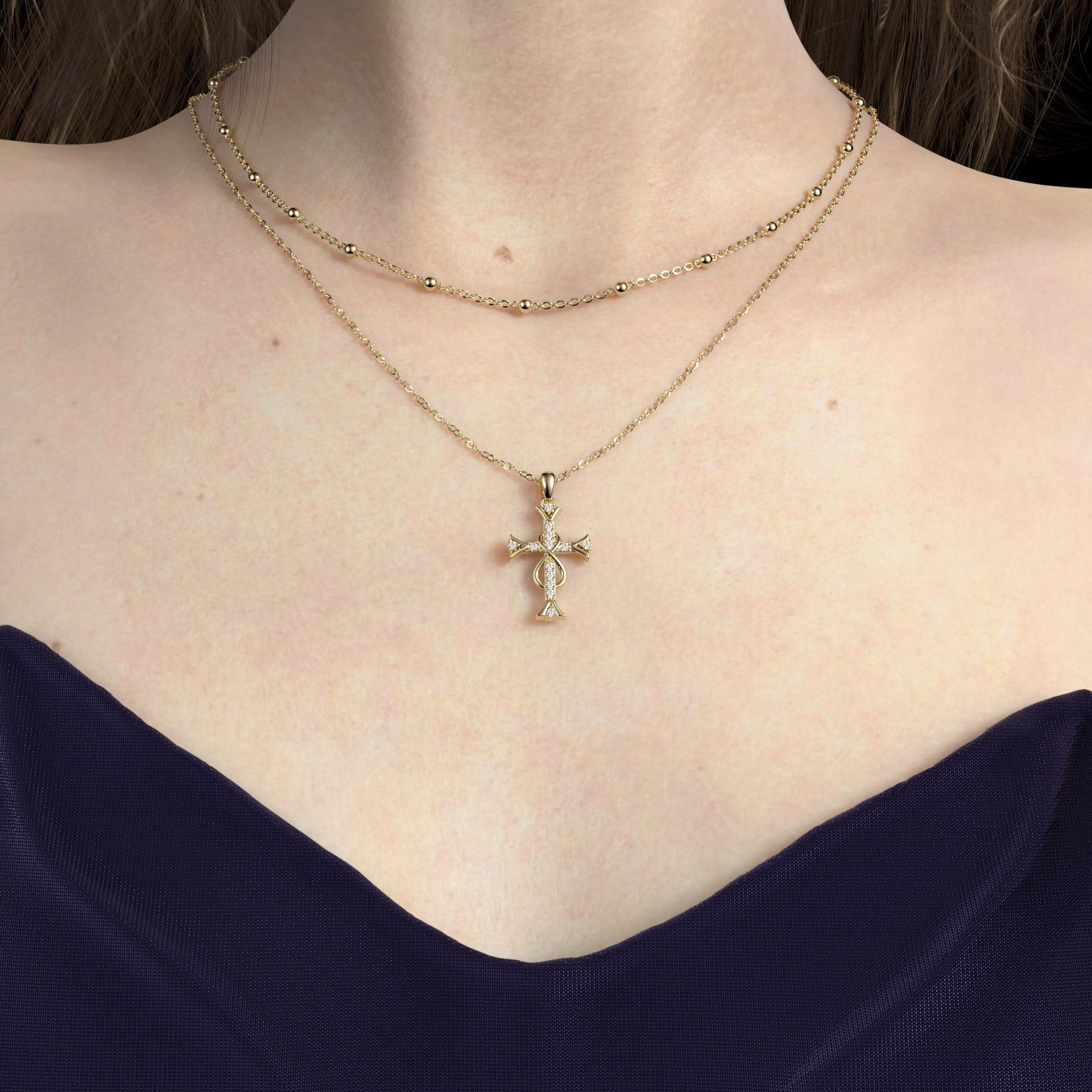 Infinity Sterling Silver Cross Necklace