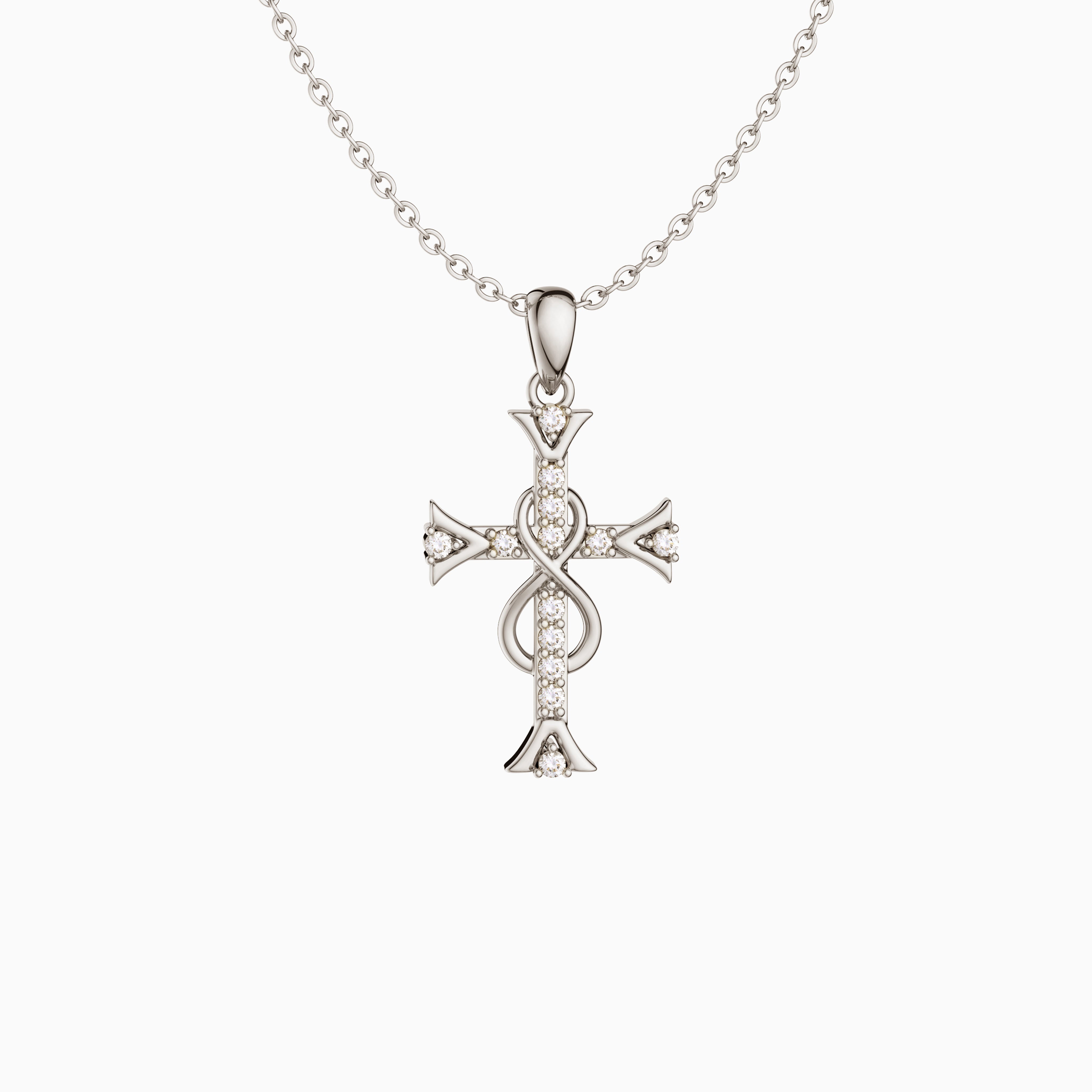 Infinity Sterling Silver Cross Necklace