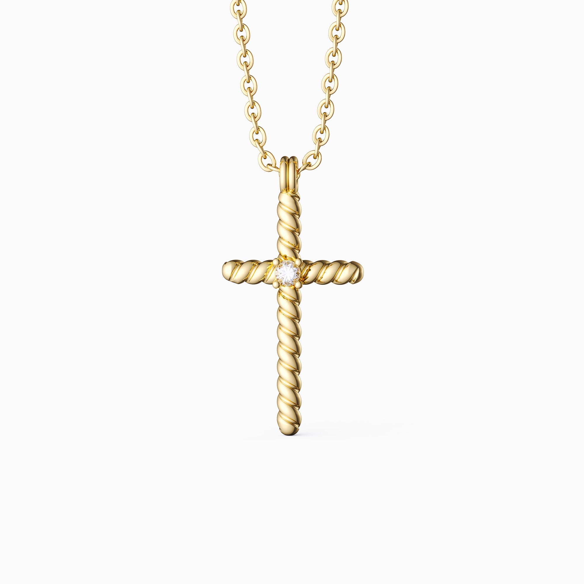 Rope Cross Pendant Necklace
