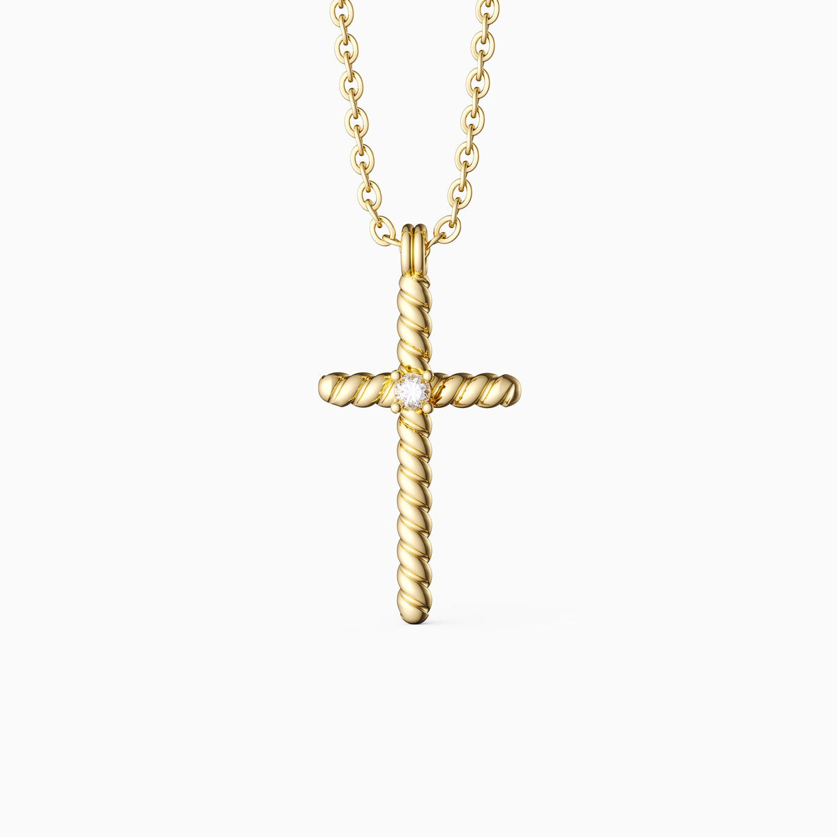 Rope Cross Pendant Necklace