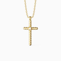 Rope Cross Pendant Necklace
